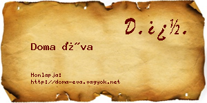 Doma Éva névjegykártya